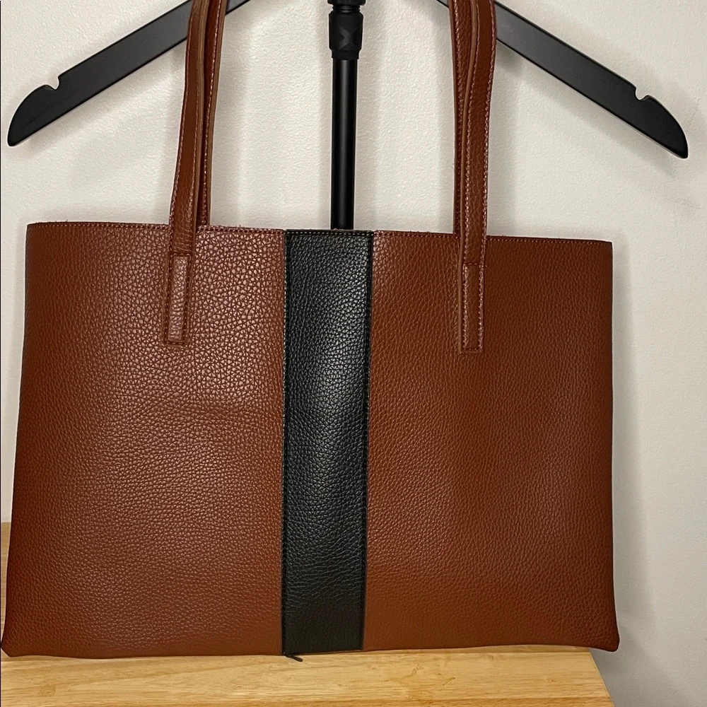 Vince Camuto Tan Textured Leather Bag - Picture 1 of 6
